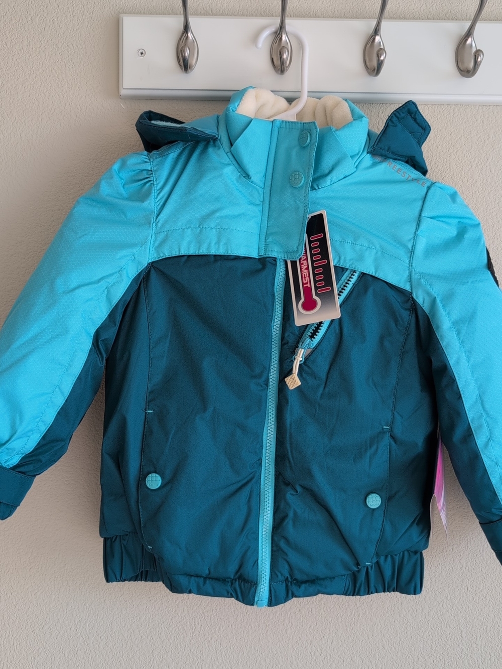 Big Chill Freestyle Kids Winter Ski Jacket Size 5/6 NEW Heavyweight blue teal